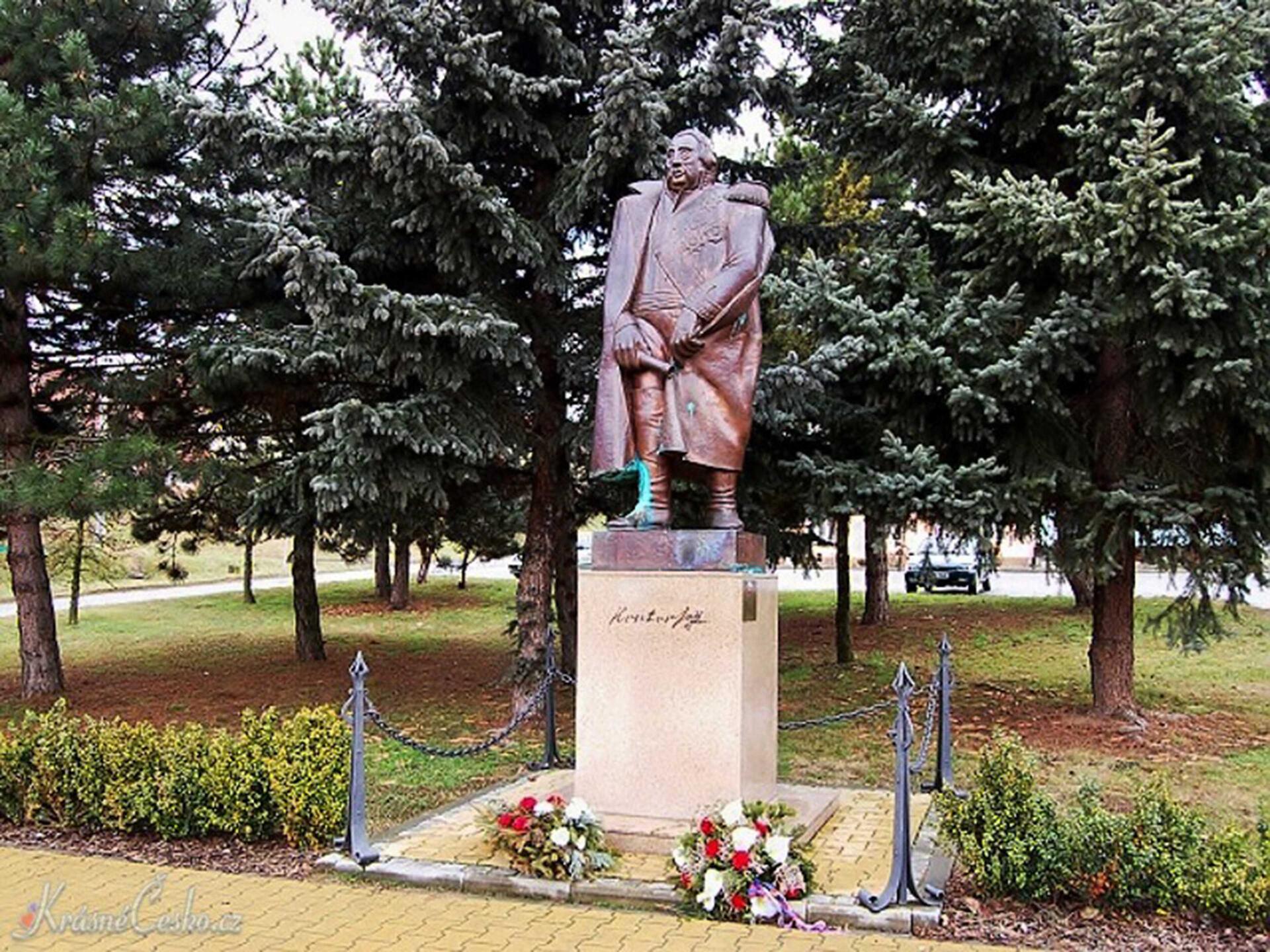 Brno Go from Brno Slavkov and Bučovice Statue of General Kutuzov in Křenovice